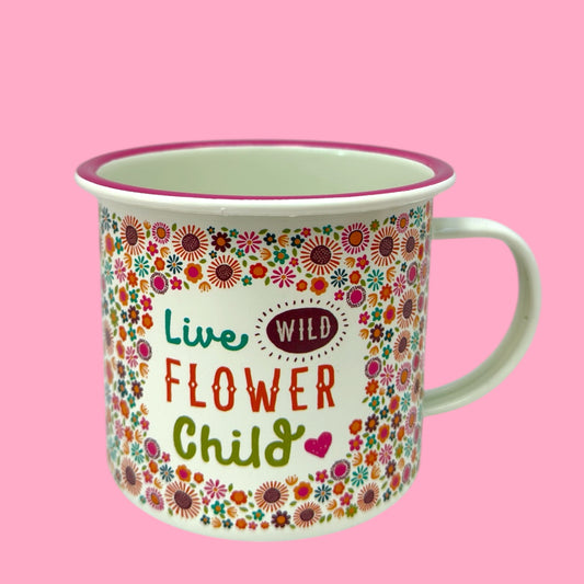 Live Wild Flower Child Enamel Mug🌸