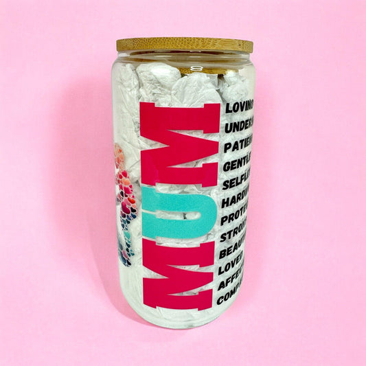 Mum Life 16oz (455ml) Iced Coffee Glass Cup