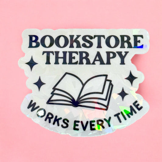 📚✨ Bookstore Therapy Holographic Sticker ✨📖
