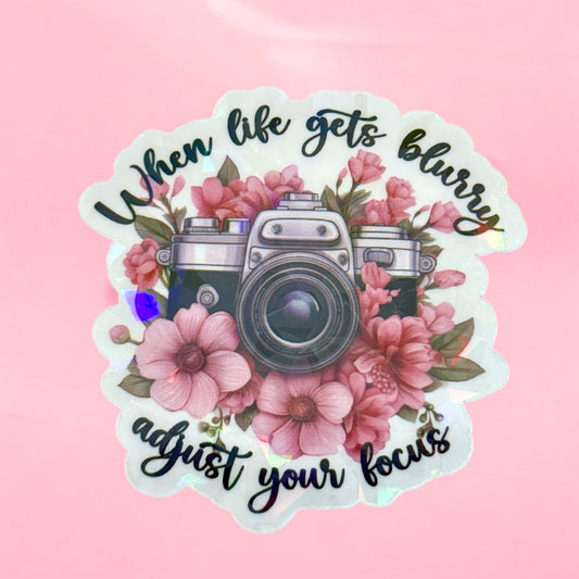 📸 “Adjust Your Focus” Floral Camera Sticker 🌸✨