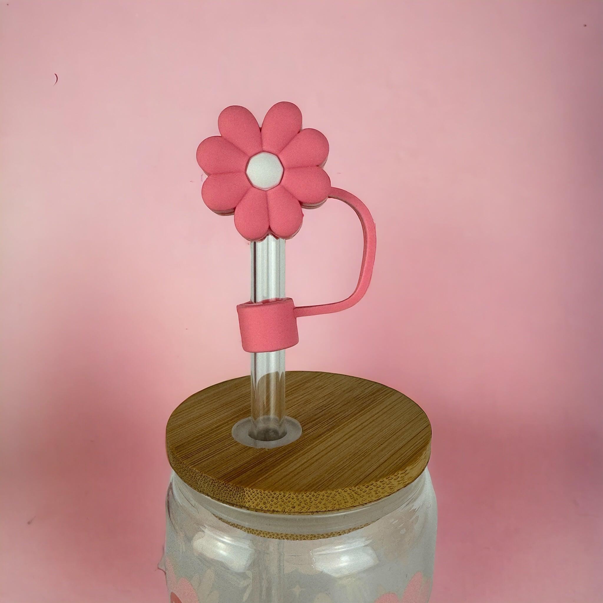 Pink Daisy Straw Topper