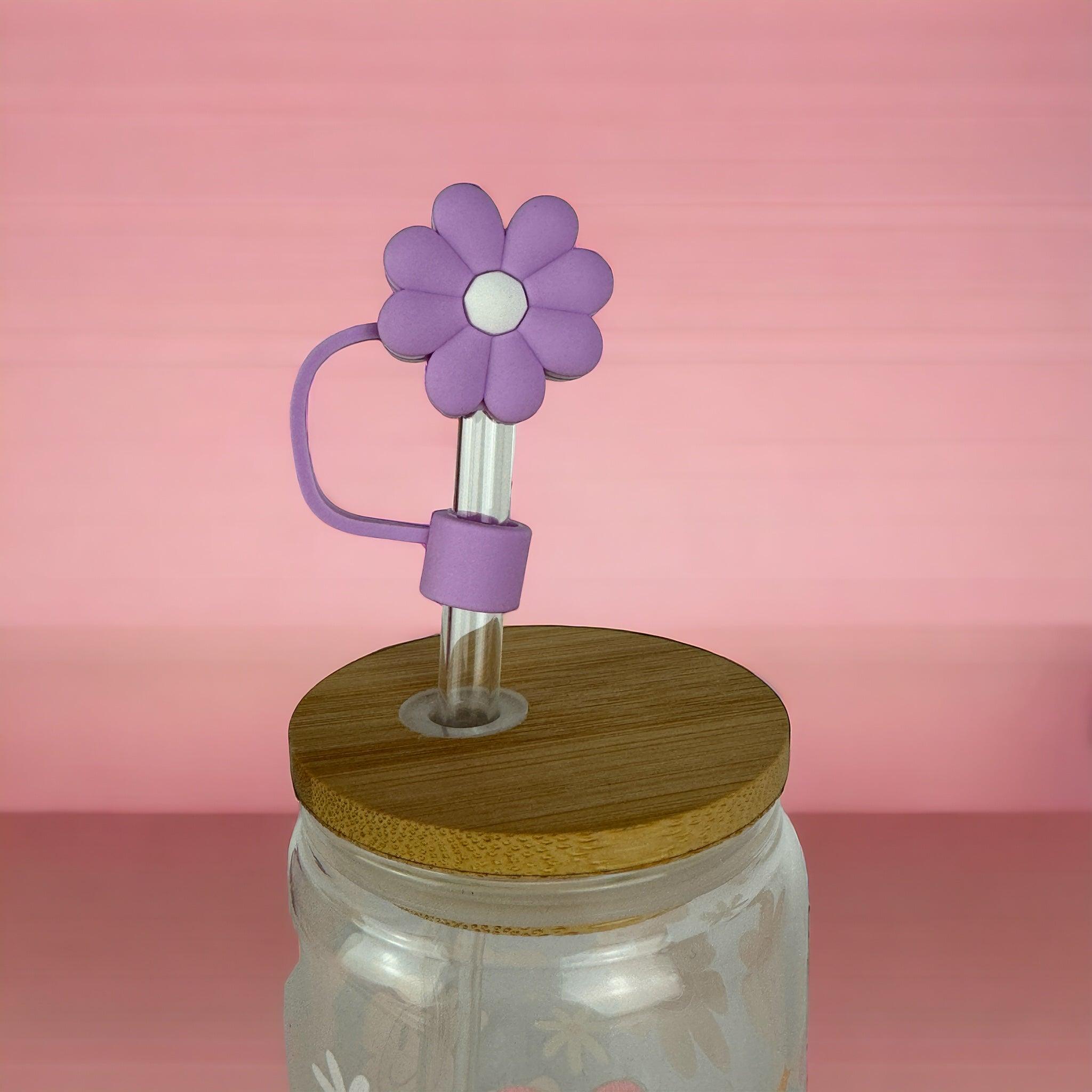 Purple Daisy Straw Topper