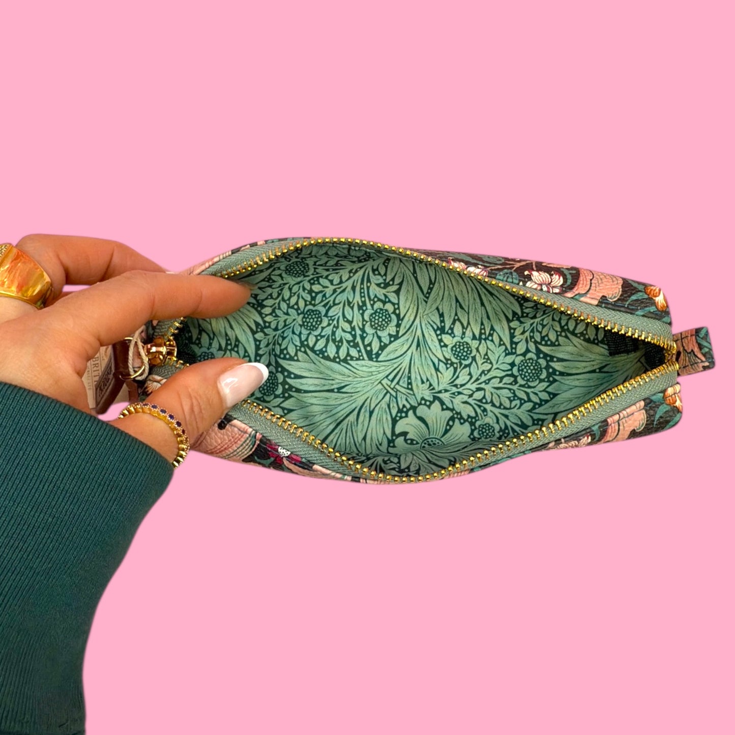 Slim Floral Pencil Case, Morris Style Print 🌿✨