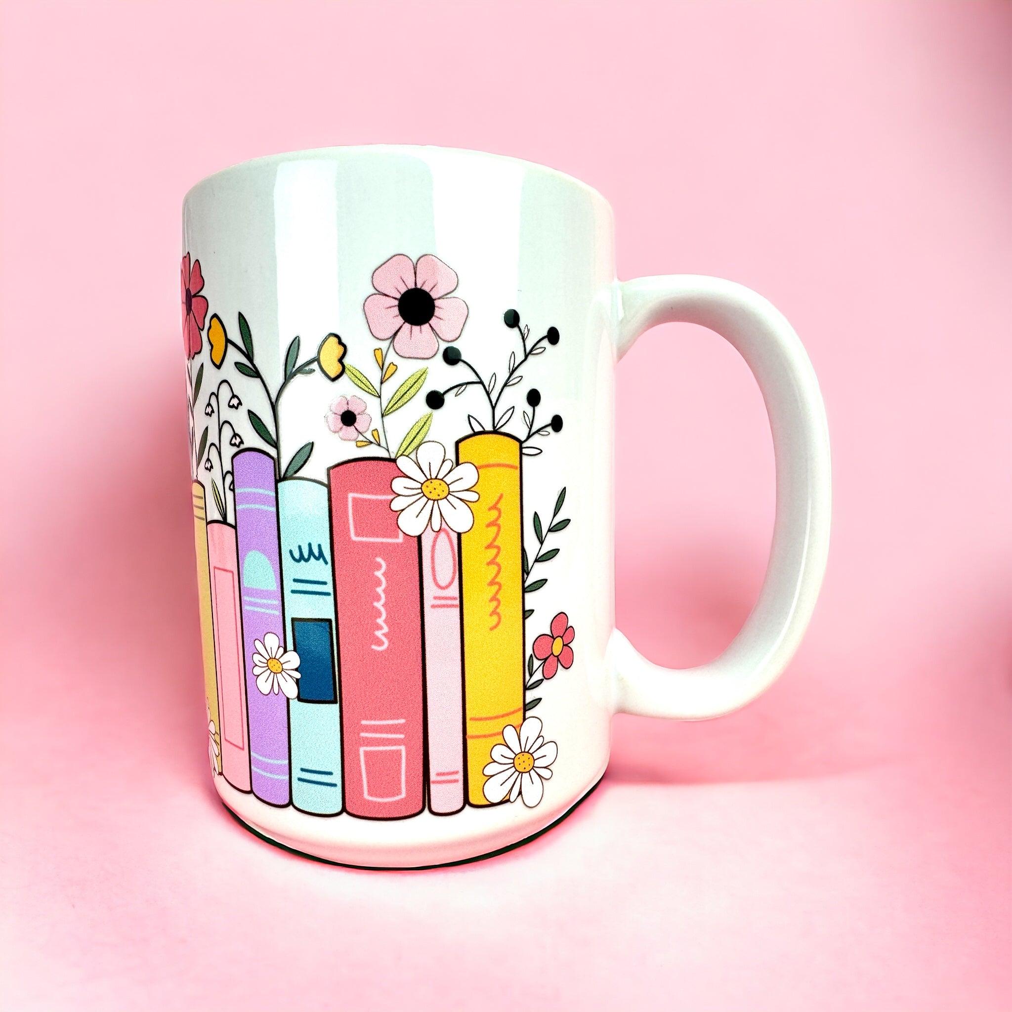 Book Flowers 15oz Mug