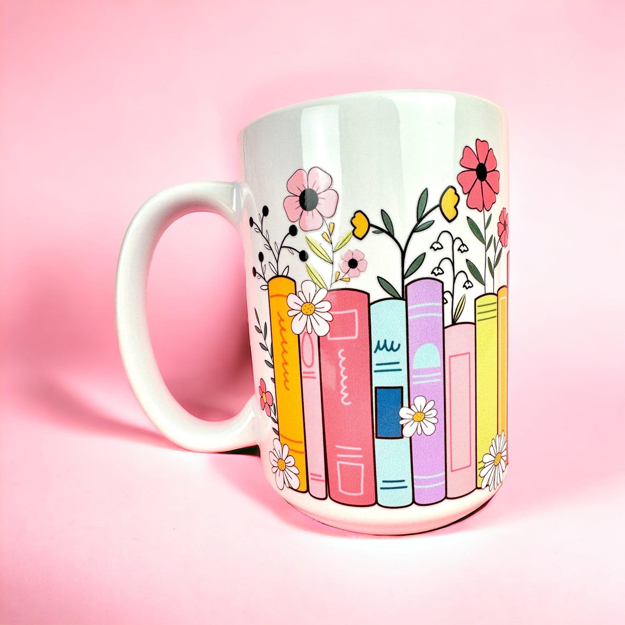 Book Flowers 15oz Mug