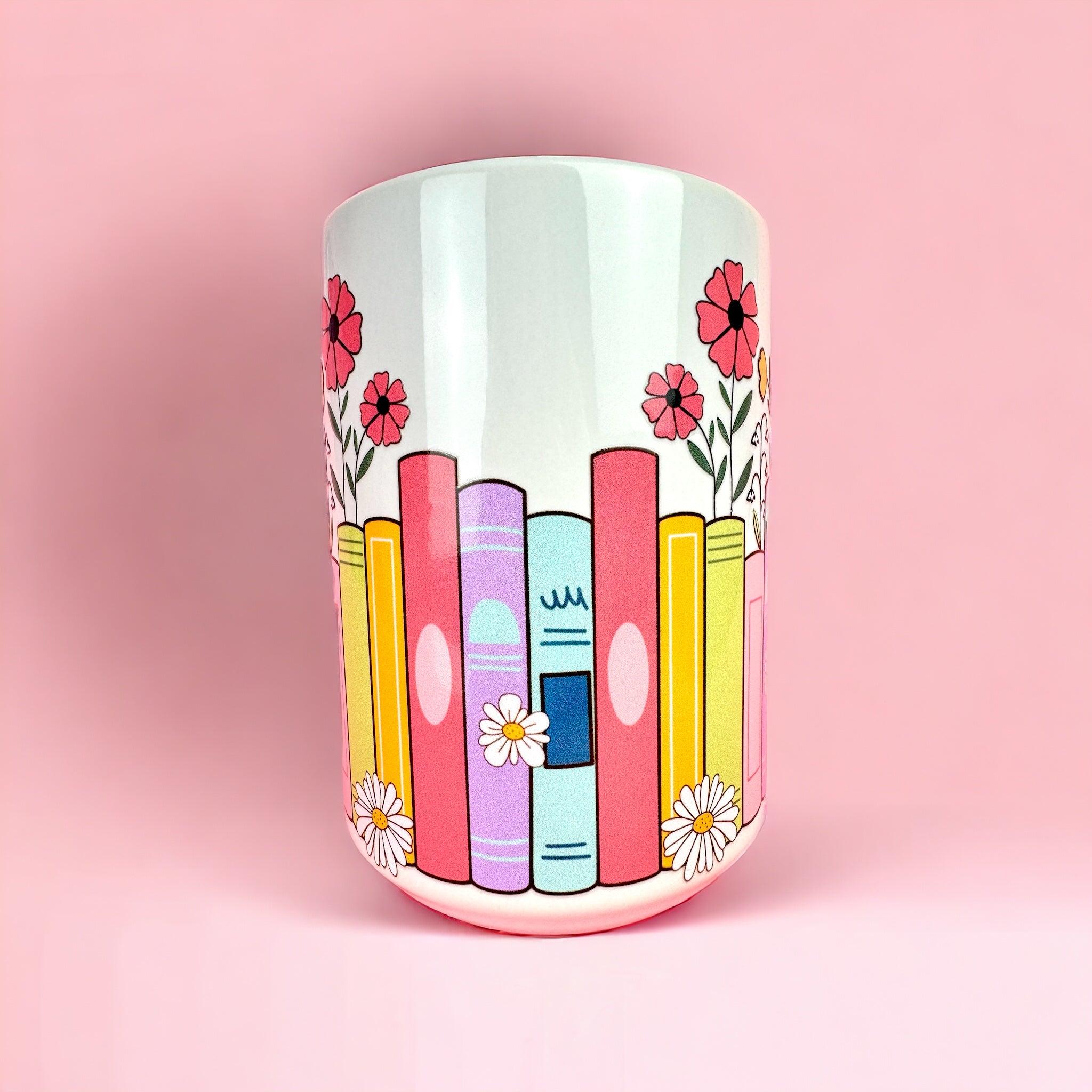 Book Flowers 15oz Mug