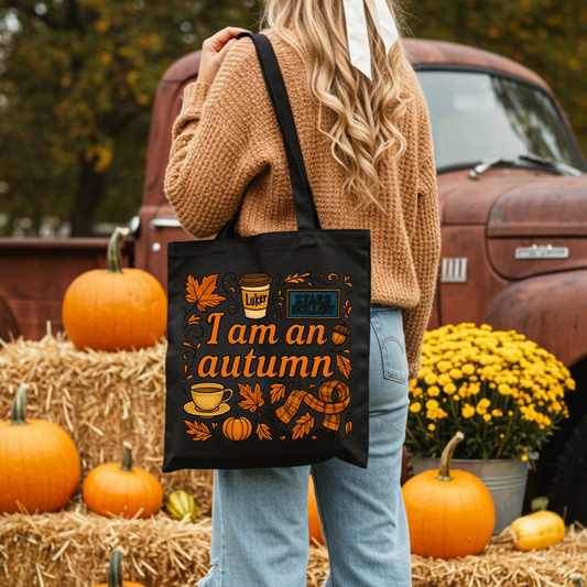 🖤 I Am an Autumn Black Tote Bag 🍂🎃