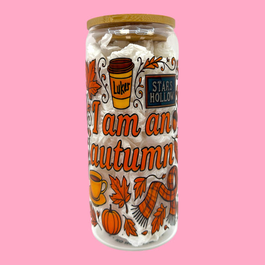 ☕🍂 I Am an Autumn Girl 20oz Glass Cup ✨