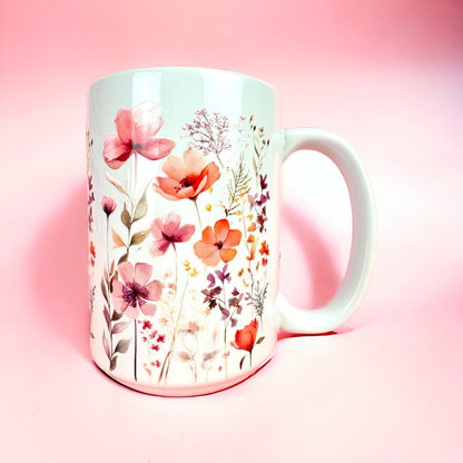 Pink Wildflowers 15oz Mug
