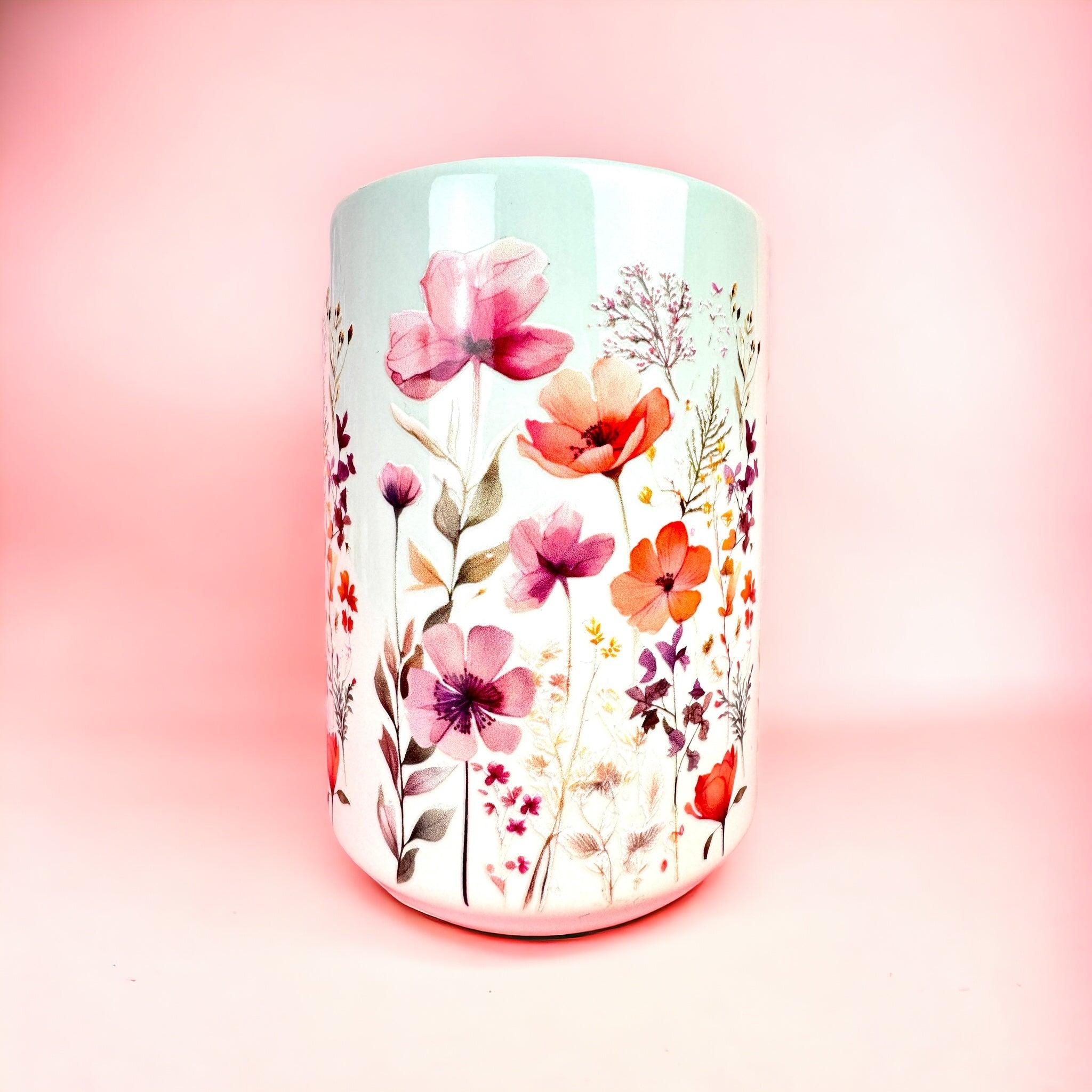 Pink Wildflowers 15oz Mug