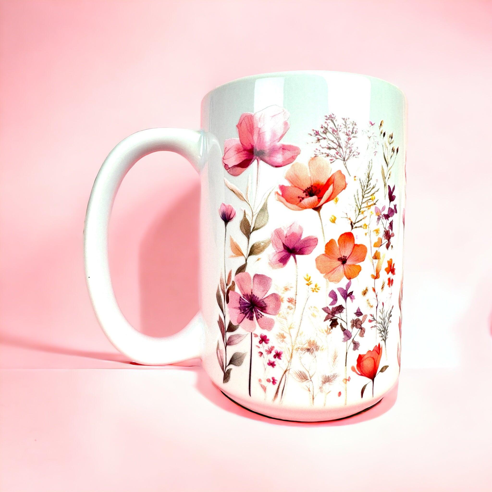 Pink Wildflowers 15oz Mug