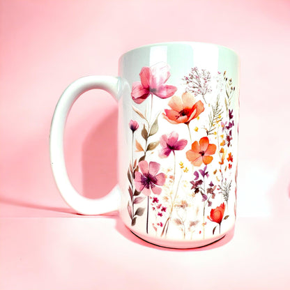Pink Wildflowers 15oz Mug