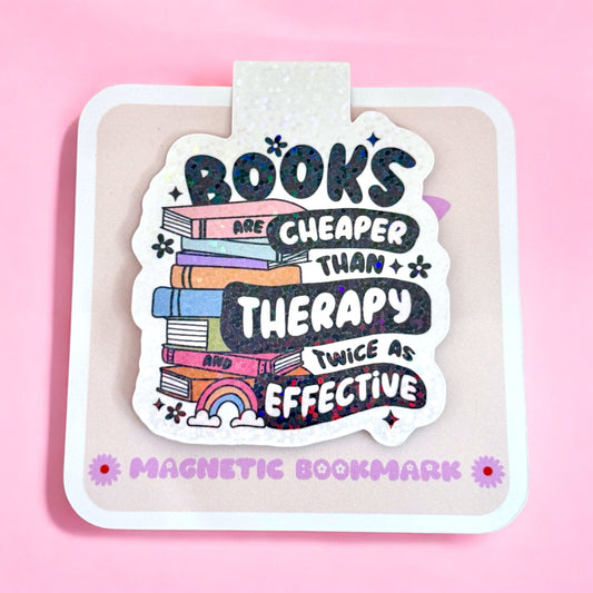 Books Cheaper than Therapy Magnetic Bookmark