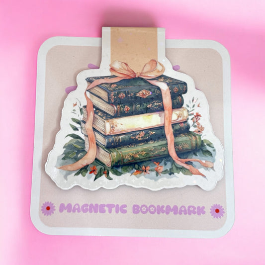 🧡Vintage Book Stack Magnetic Bookmark✨