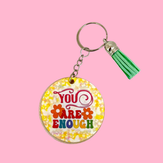 🌼 “You Are Enough” Acrylic Keyring 💖