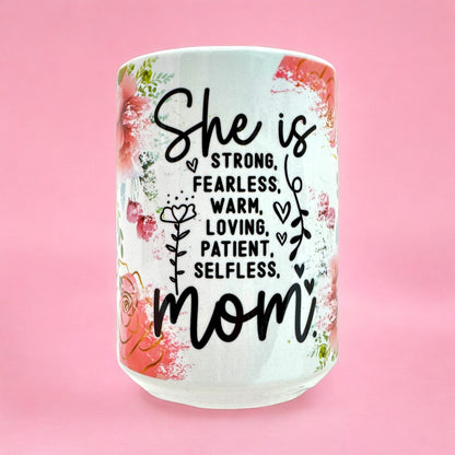 🌸She Is Mom – Floral 15oz Mug🌸