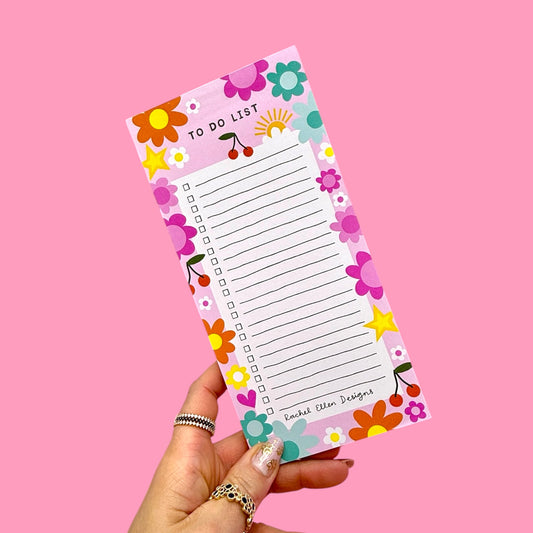 🌸 Retro Floral To Do List Notepad✨📝