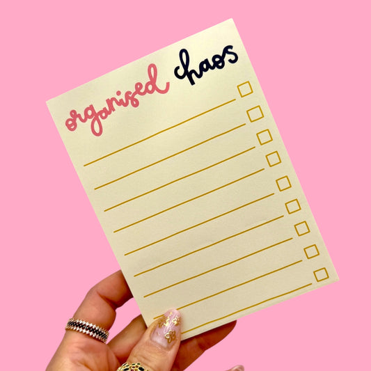 ✨ ✨ “Organised Chaos” A6 Notepad Chic To-Do List Pad | Made in the UK