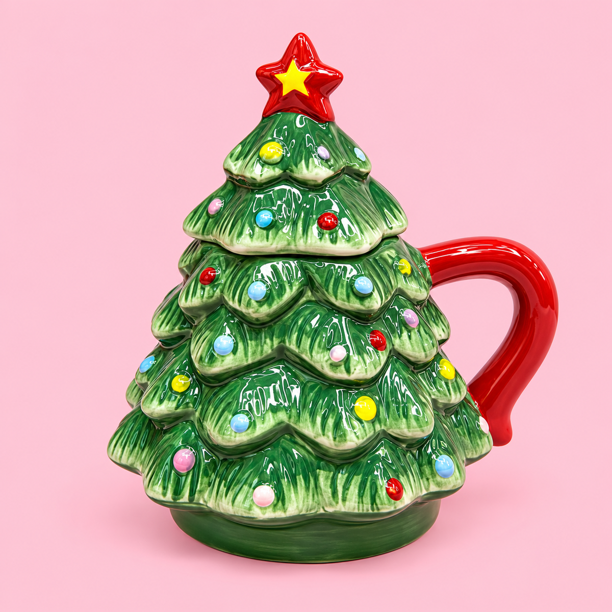 🎄✨ Magical Christmas Tree Ceramic Mug with Lid 17 oz