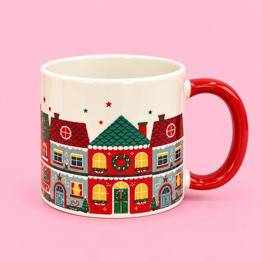 🎄🏠 Christmas Village Ceramic Mug 12oz ❤️