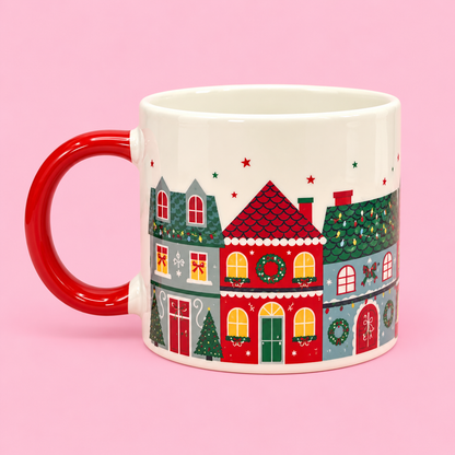 🎄🏠 Christmas Village Ceramic Mug 12oz ❤️