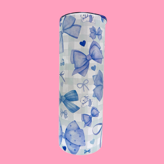 🌸 Blue Bow Dreams | 20oz Tumbler 🎀💙