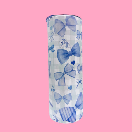 🌸 Blue Bow Dreams | 20oz Tumbler 🎀💙