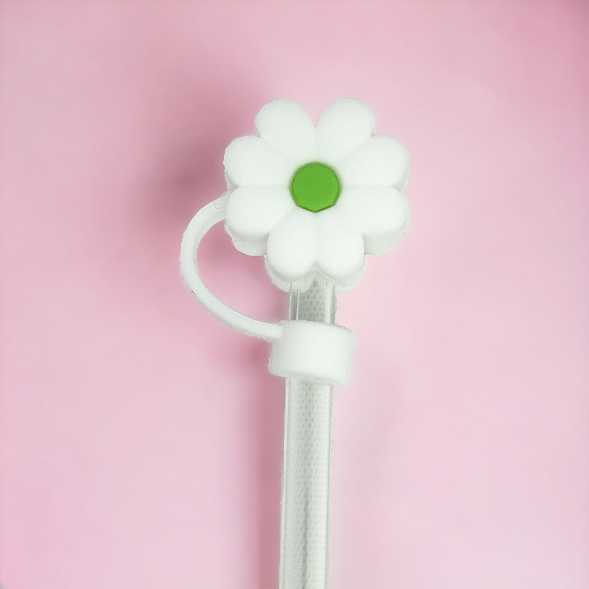 White Daisy Straw Topper