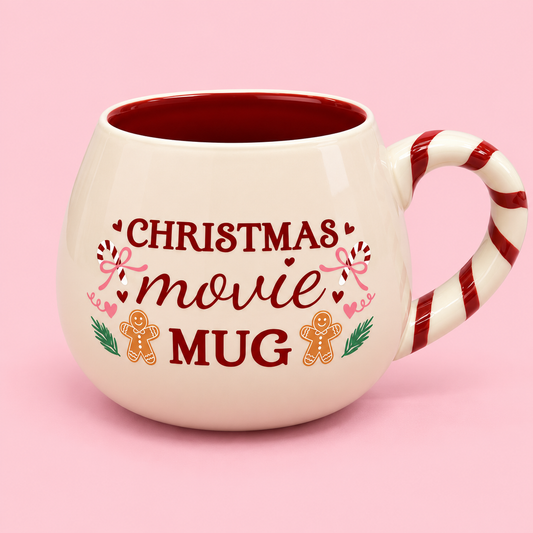 🎄🍿 Christmas Movie Ceramic Mug 17oz ❤️✨