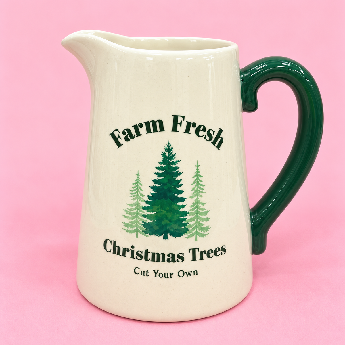 🎄 Farm Fresh Christmas Trees Ceramic Jug 🌲