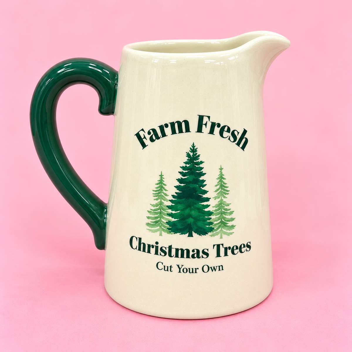 🎄 Farm Fresh Christmas Trees Ceramic Jug 🌲