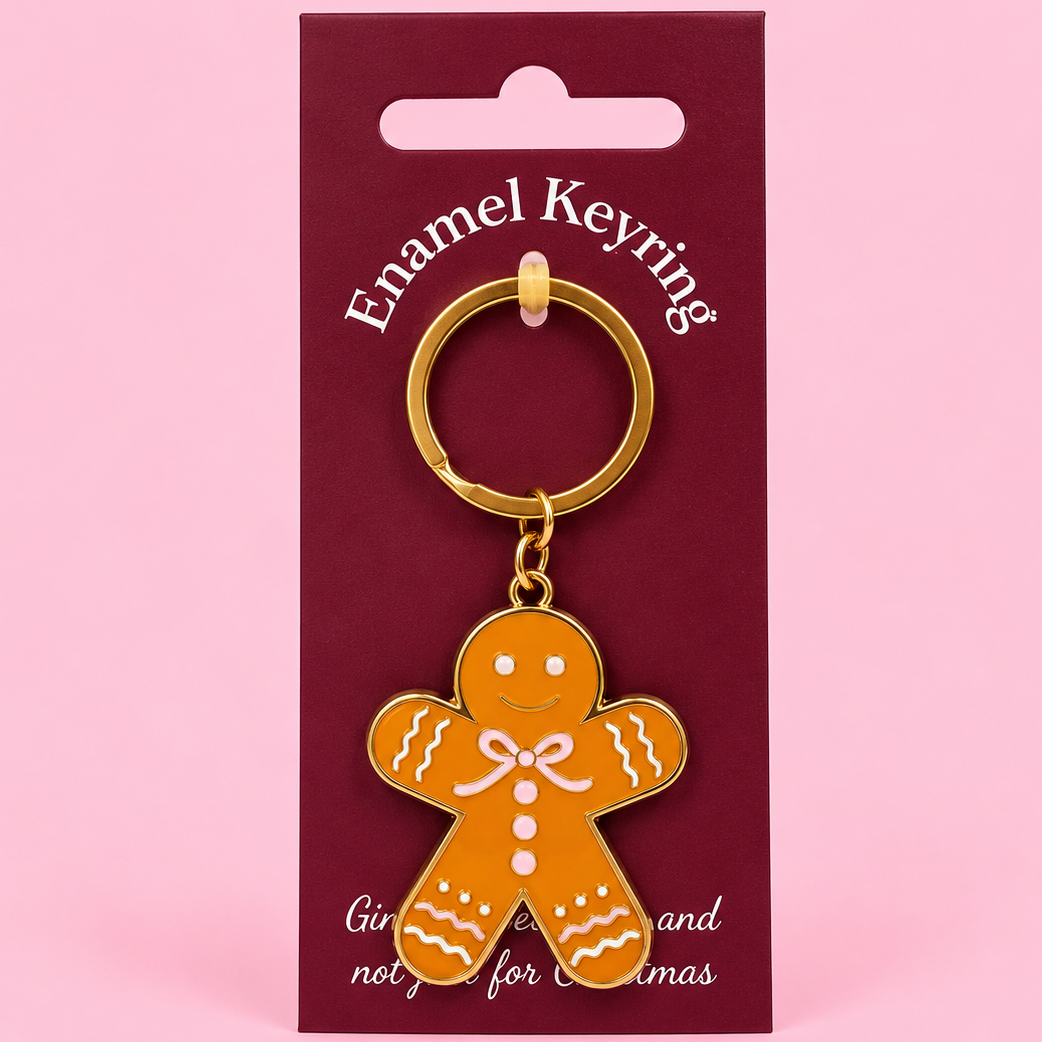 🎄 Gingerbread Man Enamel Keyring 🎀