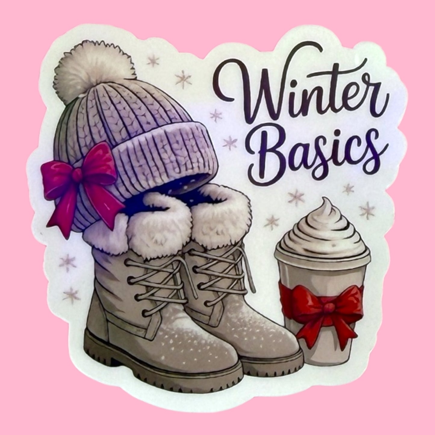 ❄️☕️Winter Basics Holographic Sticker✨🎀