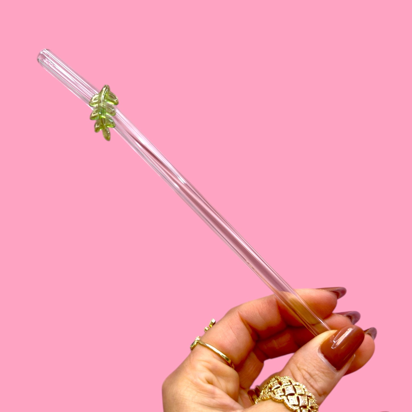 🌿 Mistletoe Glass Straw 💫