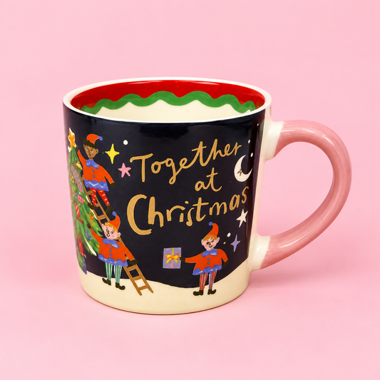 🎄✨ Together at Christmas 12oz Mug Pink Handle 💖
