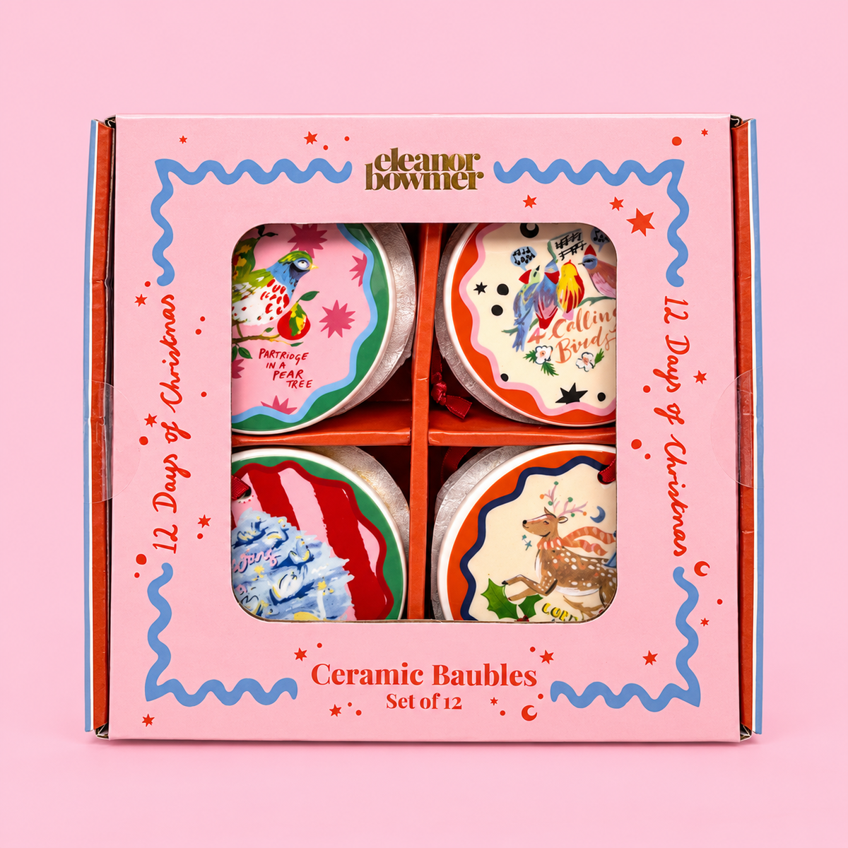 🎄✨ 12 Days of Christmas Ceramic Baubles Set of 12🎅🏻