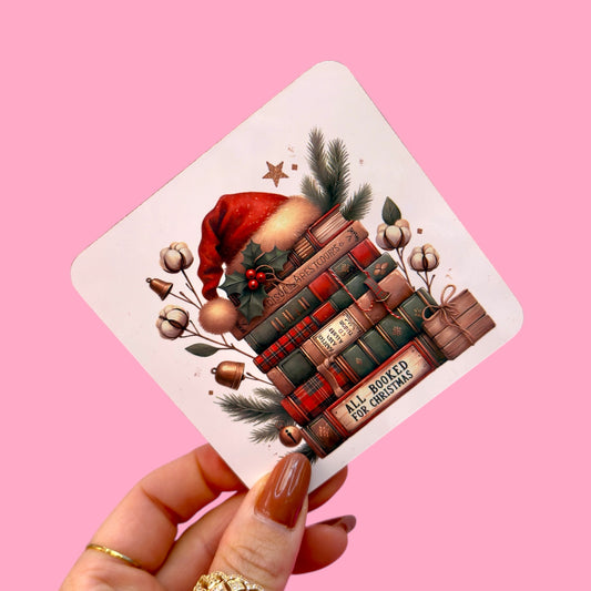 📖🎅 All Booked for Christmas Coaster