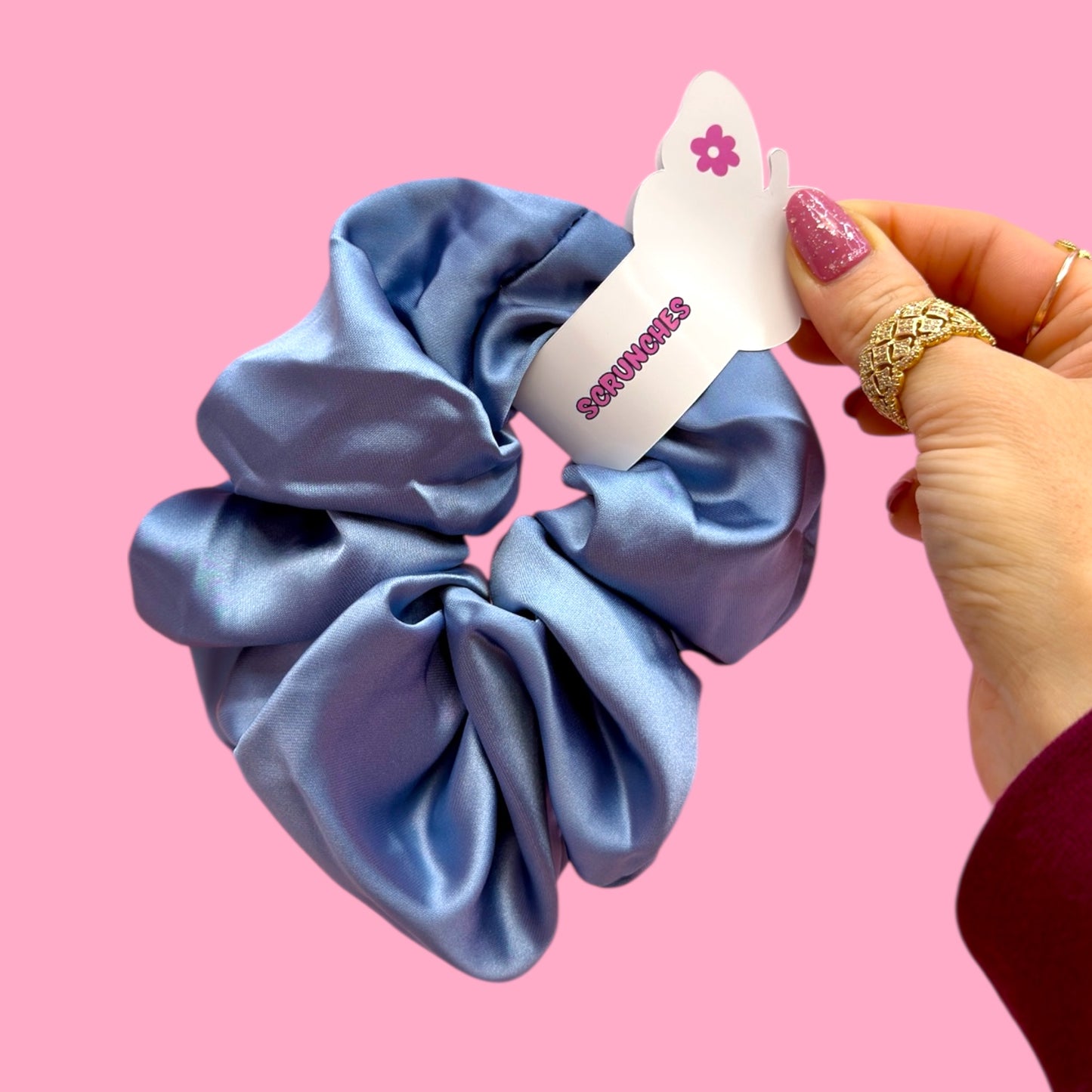 💙 Extra Large Silky Scrunchie, Dusty Blue Luxe ✨