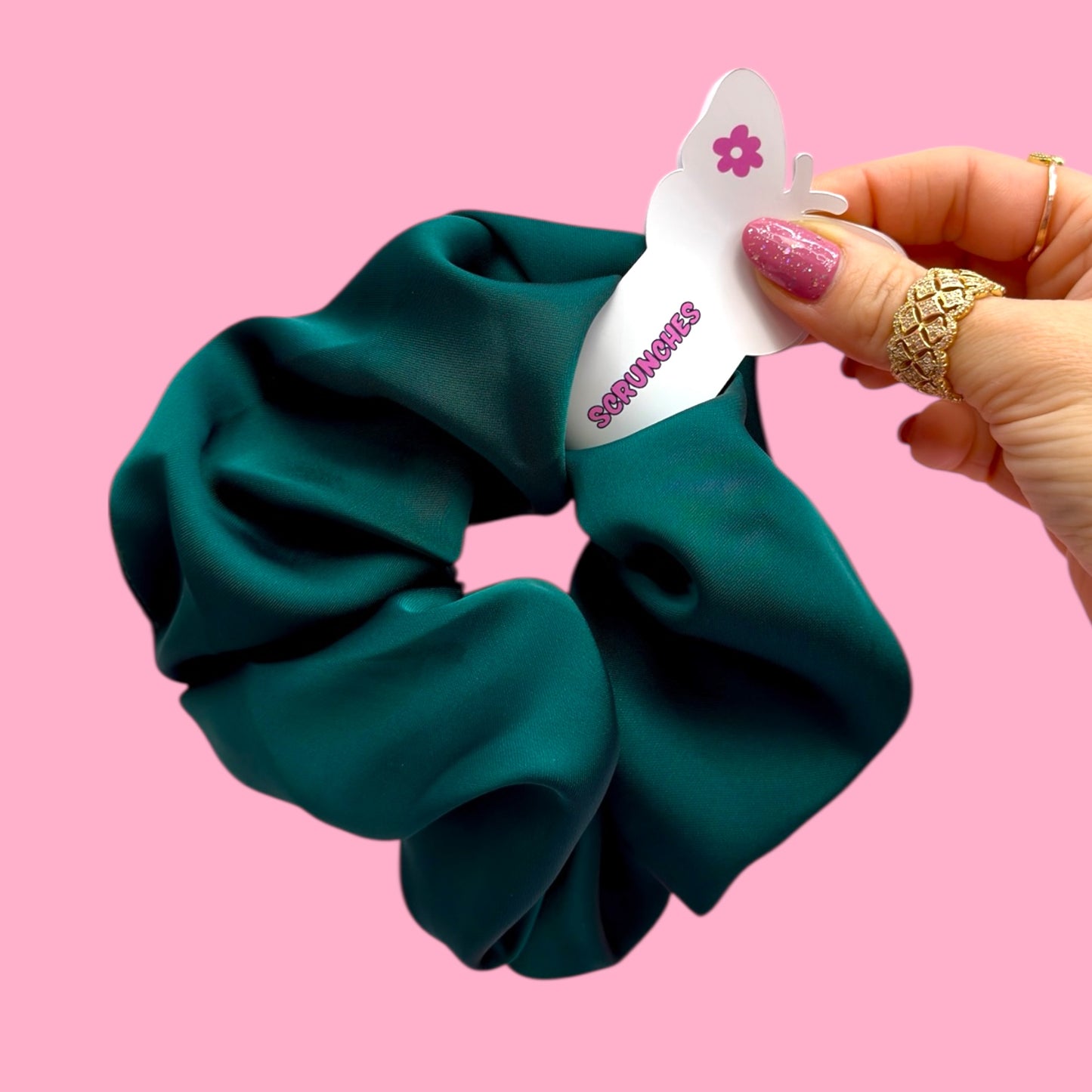 💚 Extra Large Silky Scrunchie, Deep Emerald Luxe ✨