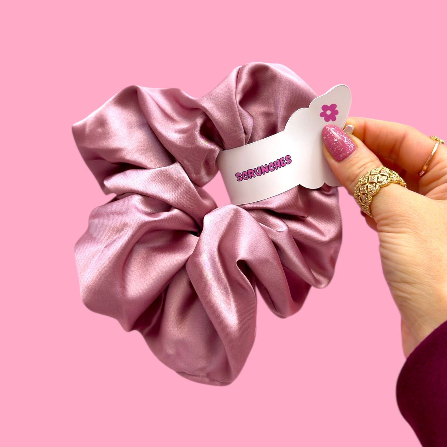 💗 Extra Large Silky Scrunchie, Rose Mauve Luxe ✨
