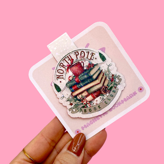 📖🎄 North Pole Book Club Magnetic Bookmark ✨☕