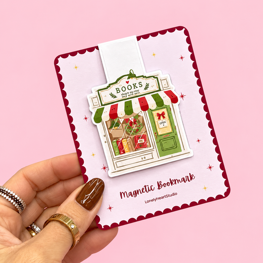 🎄📚 Christmas Bookshop Magnetic Bookmark✨