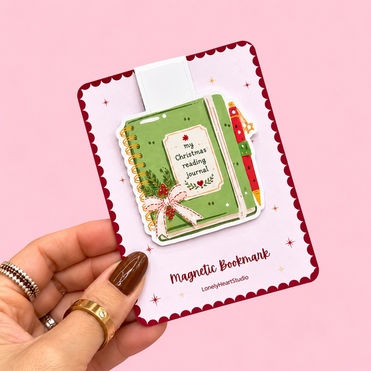 🎄📚 Christmas Reading Journal Magnetic Bookmark✨
