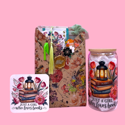 📖🌷 Just a Girl Who Loves Books, Cozy Floral Reading Bundle
