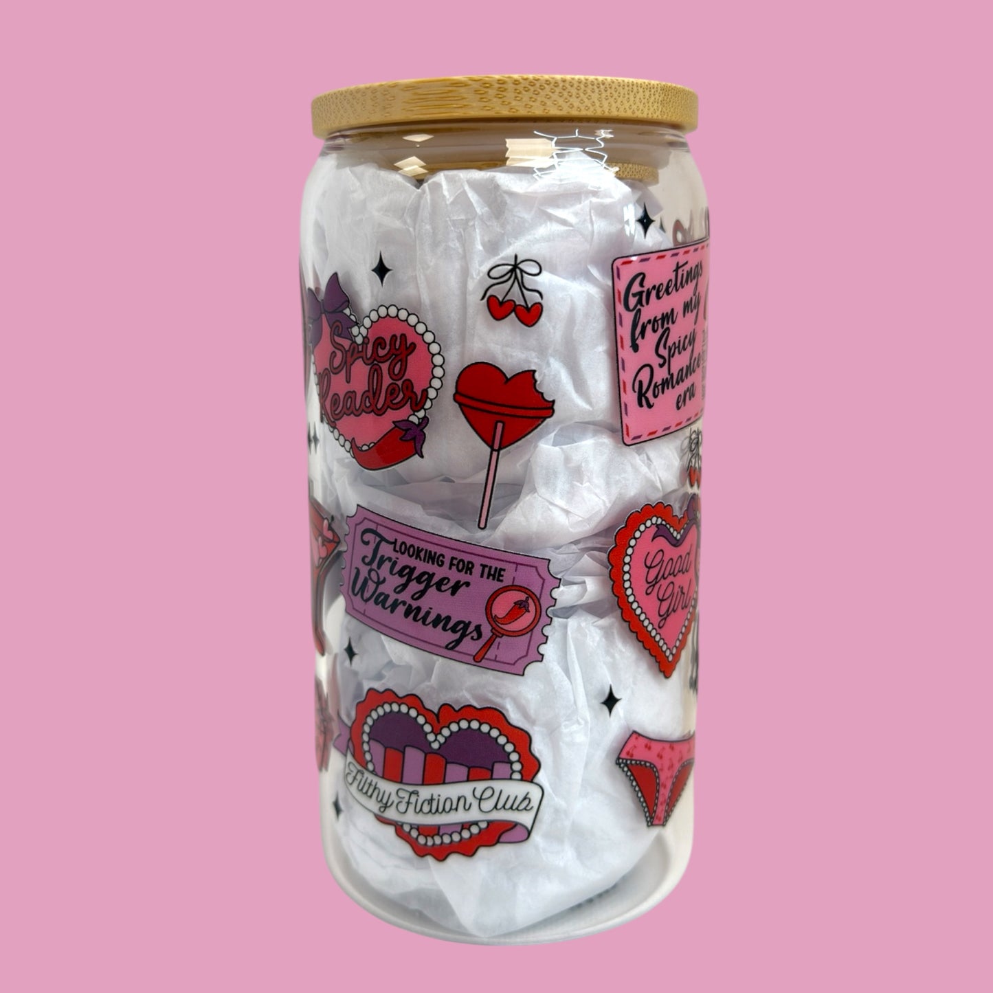 🌶️ Spicy Reader Book Club 16oz Glass Cup 💕📚