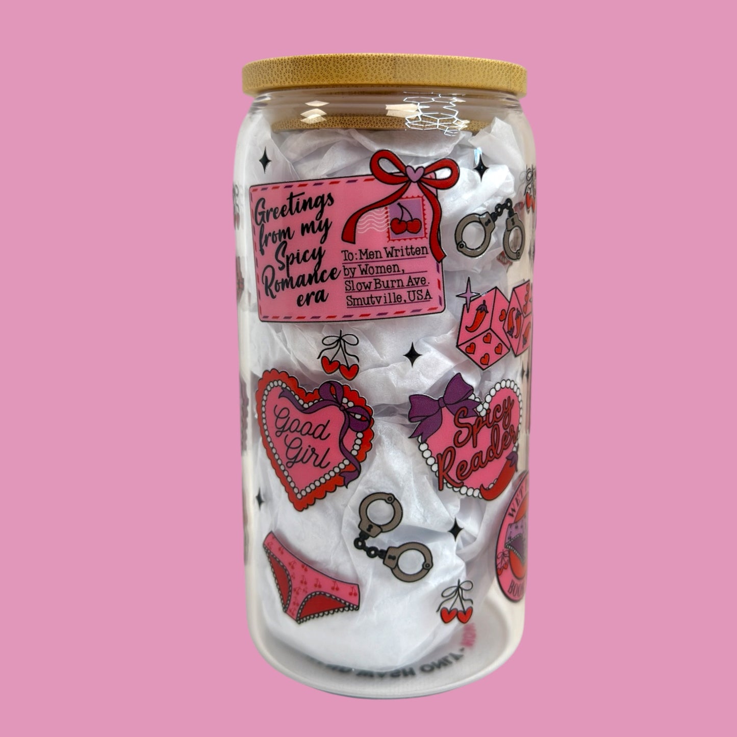 🌶️ Spicy Reader Book Club 16oz Glass Cup 💕📚