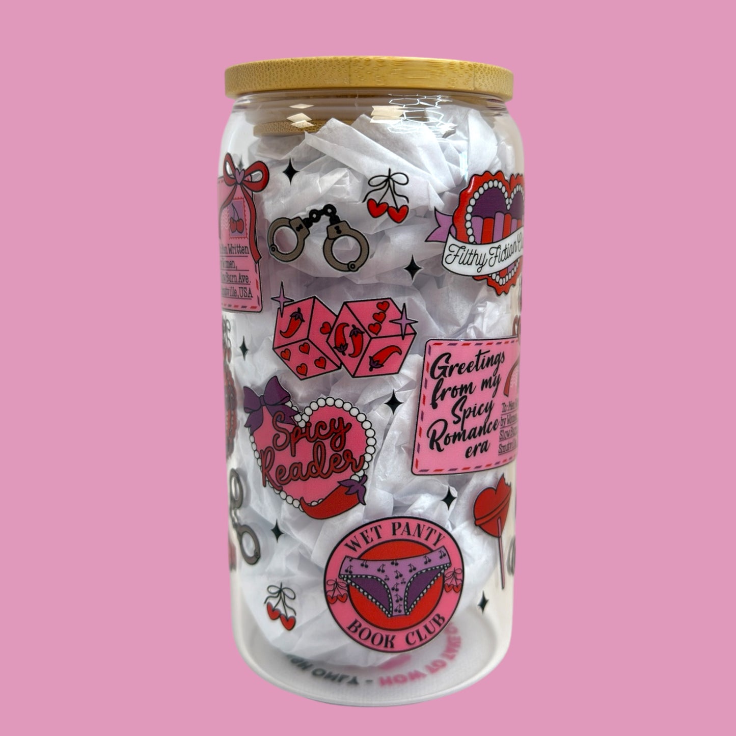 🌶️ Spicy Reader Book Club 16oz Glass Cup 💕📚
