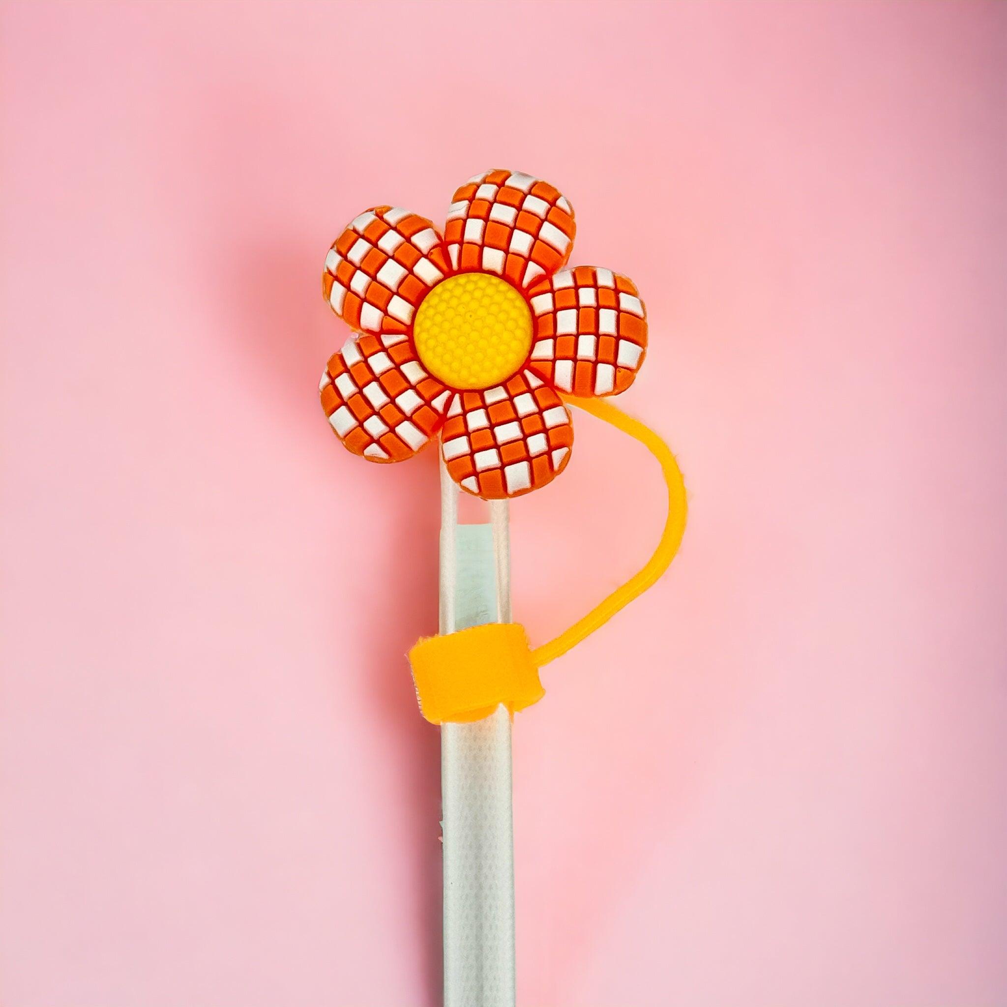 Orange Daisy Straw Topper