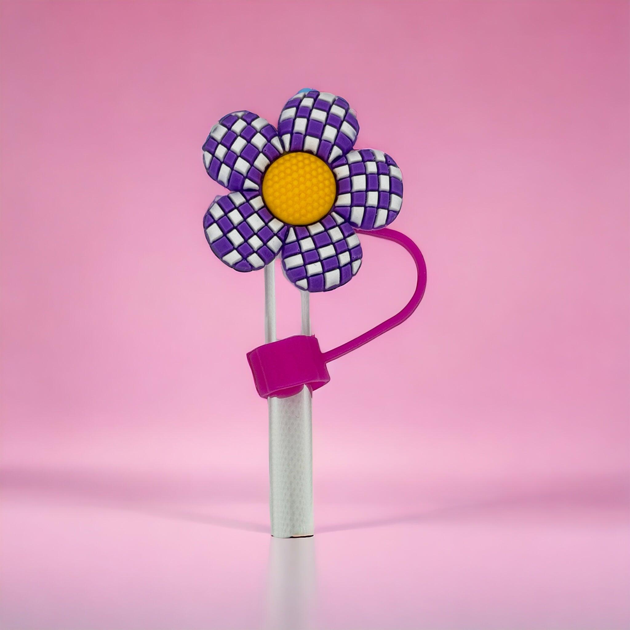 Purple Daisy Straw Topper