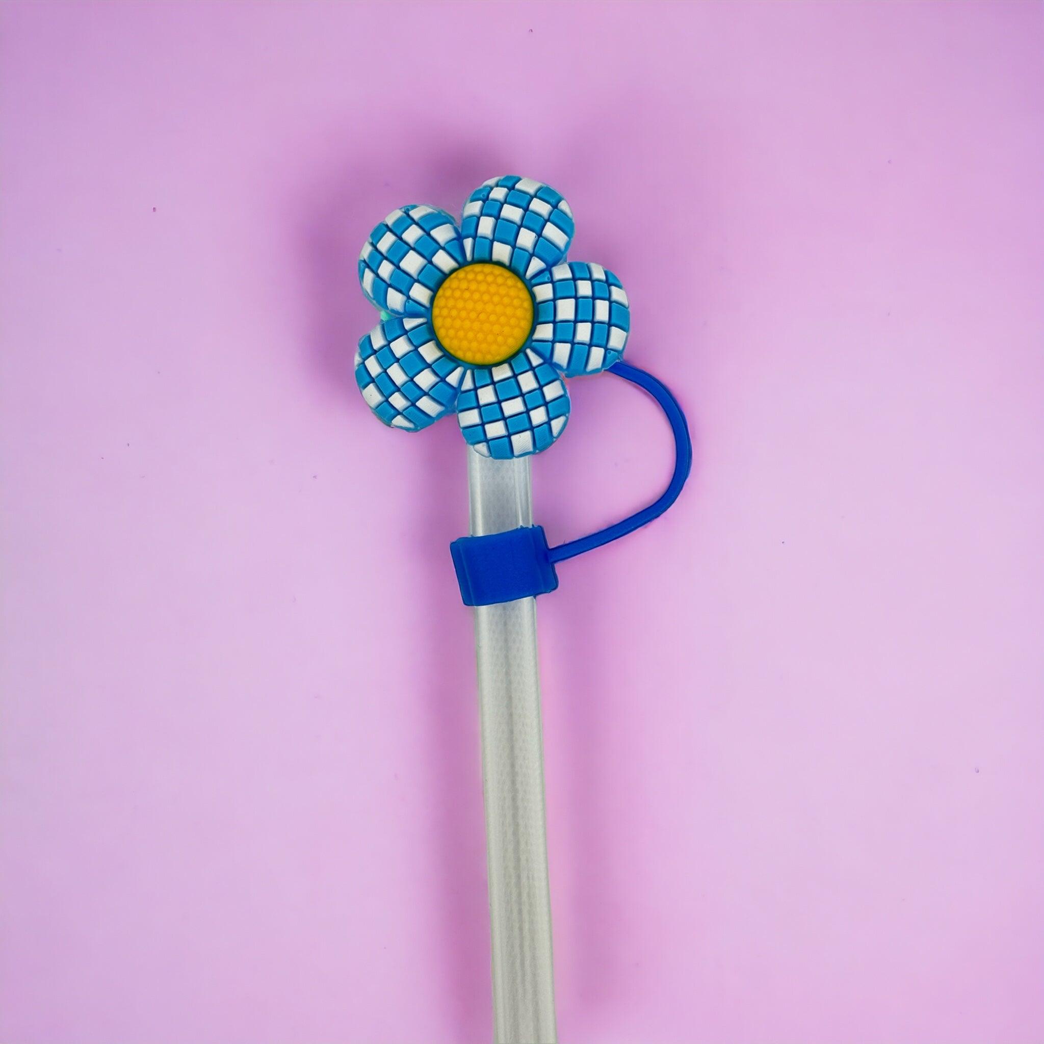 Blue Daisy Straw Topper